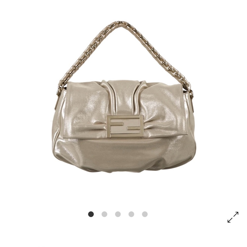 Fendi Metallic Beige Shoulder Bag